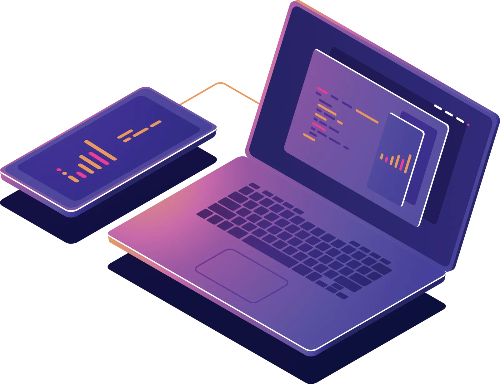 Careers, laptop illustration