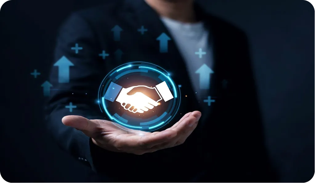 Become a partner hero — partnership handshake